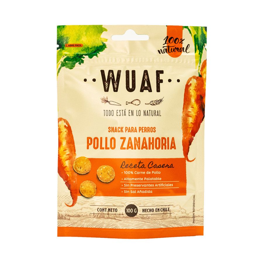 Wuaf pollo zanahoria snack 100g, , large image number null